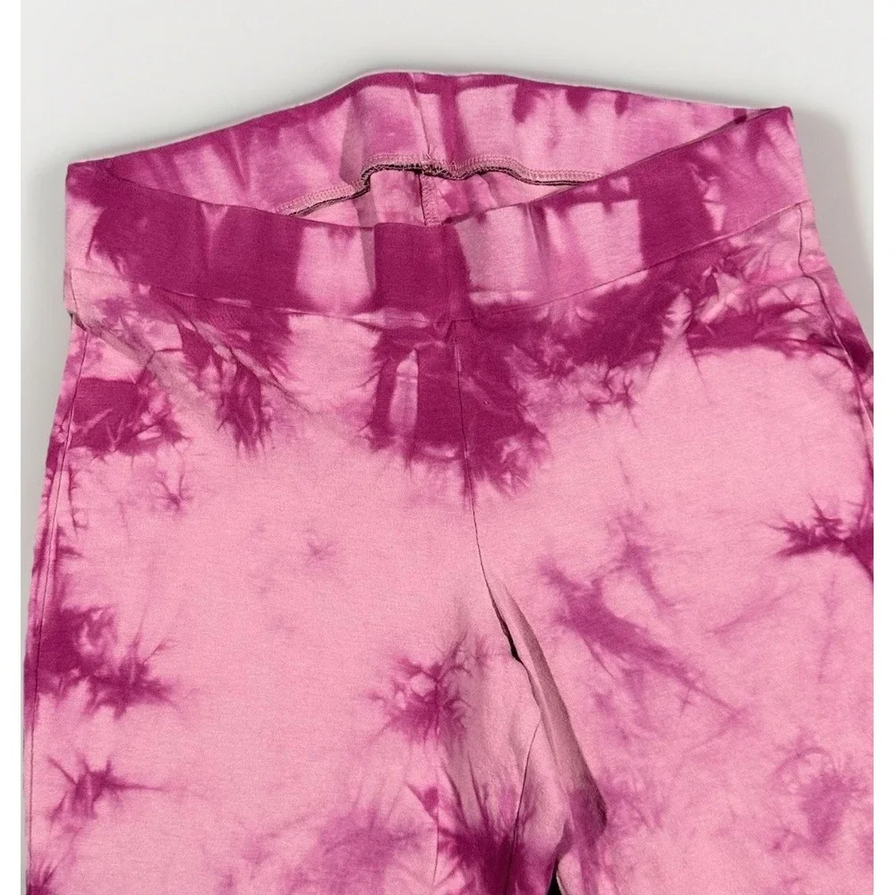 Torrid Pink Purple Tie Dye Cropped‎ Leggings Plus Size 1 Stretch Cotton Casual